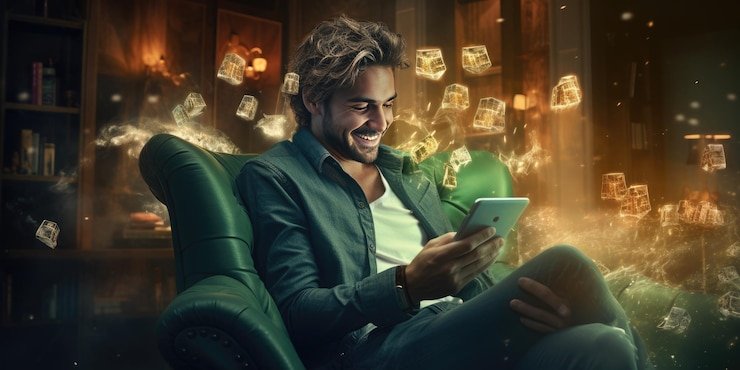 Pengguna membaca dokumen layanan digital
